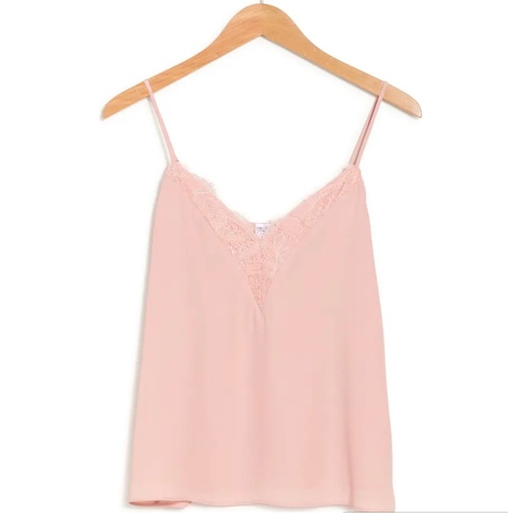Melrose and Market Blush Pink V Neck Lace Trim Cami Tank Top XSmall NWT - Picture 3 of 7